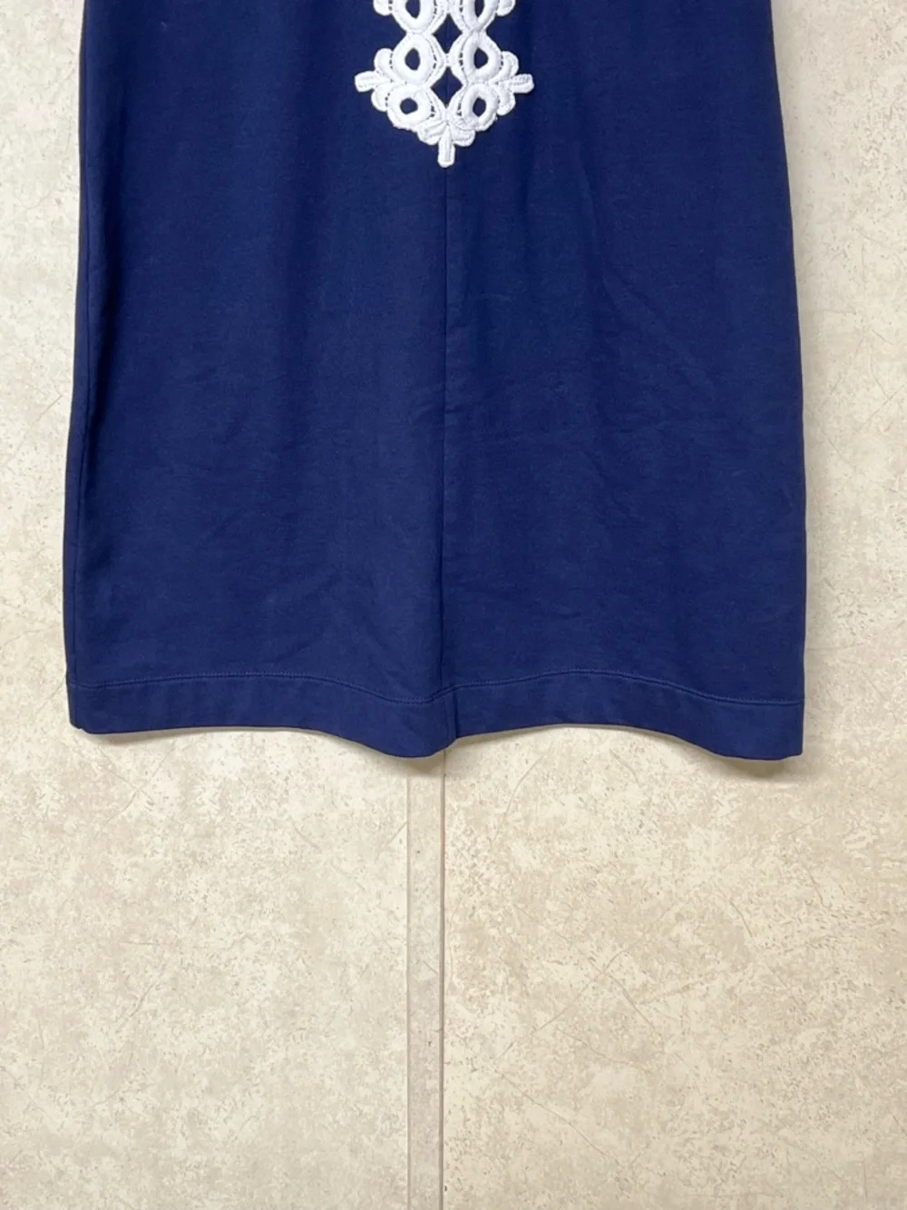 Lilly Pulitzer Callista true navy sleeveless shift dress embroidered lace trim - Picture 8 of 12